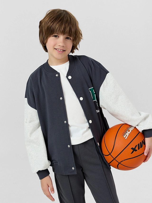 Толстовка для мальчиков в сером цвете - 11