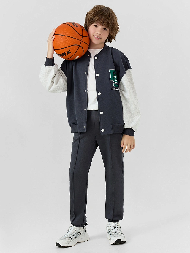 Толстовка для мальчиков в сером цвете - 12