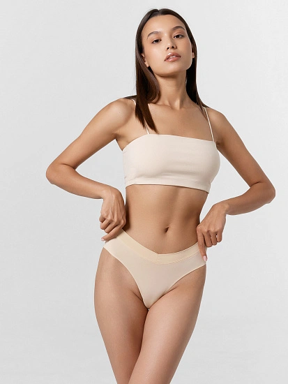 картинка Трусы женские бразилиана в бежевом цвете  от магазина стильной одежды Mark Formelle