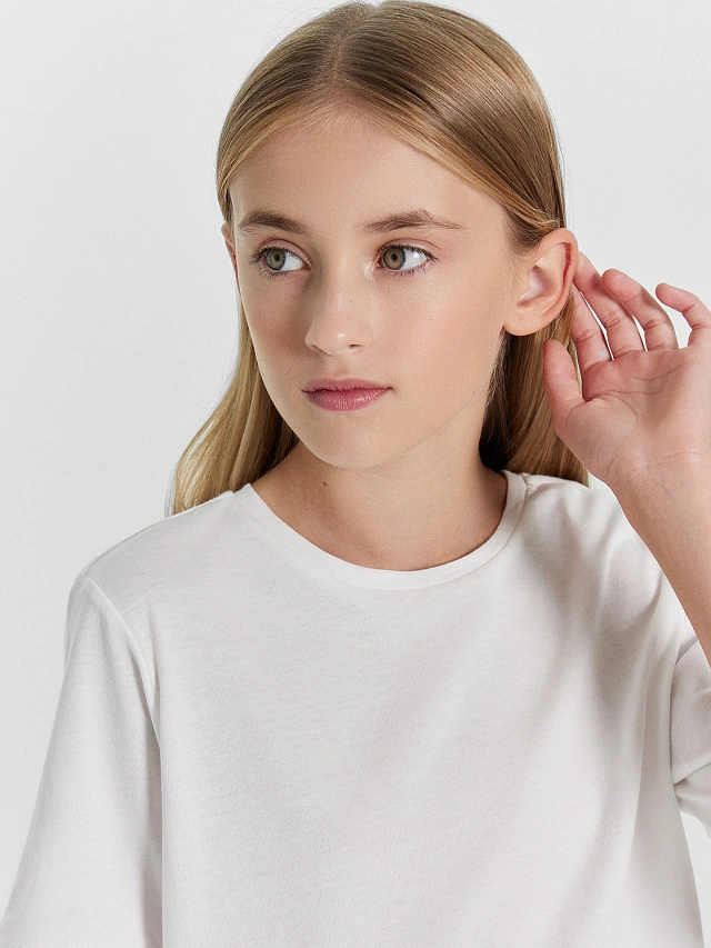 Футболка для девочек в белом цвете - 4