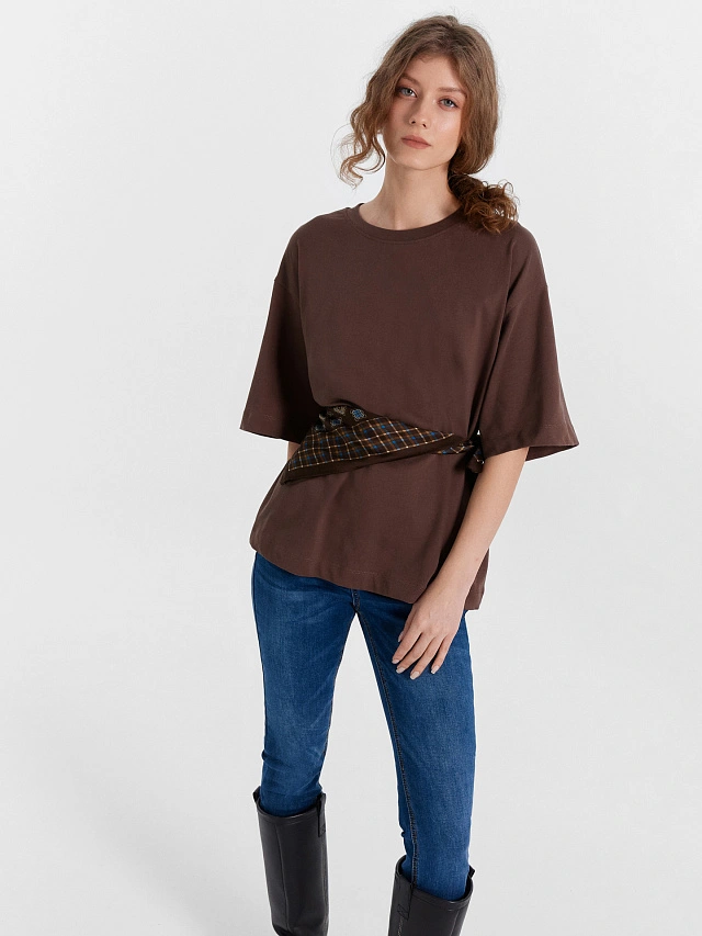 Футболка женская в цвете шоколадное мартини - 6