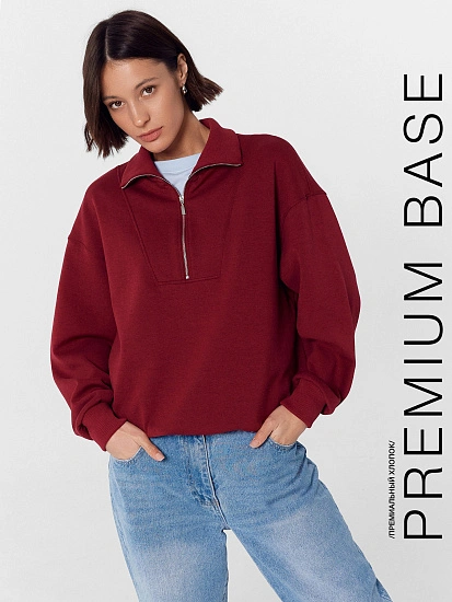 картинка Свитшот женский вишнево-красный  от магазина стильной одежды Mark Formelle