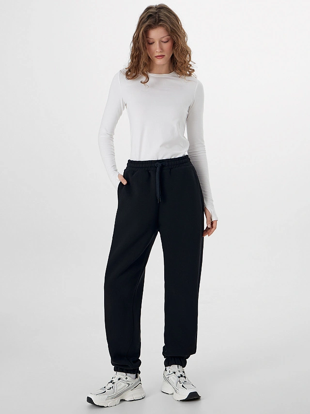 Теплые брюки женские черные - 6