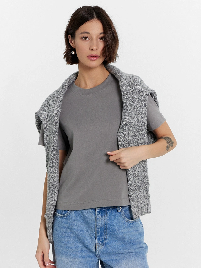 Футболка женская серая - 5