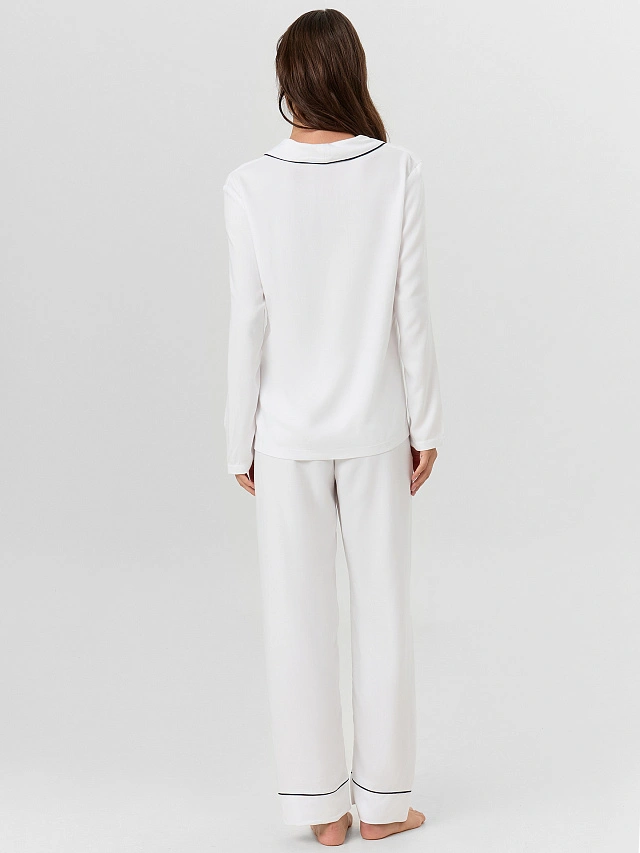Комплект женский (жакет, брюки) в белом цвете - 3
