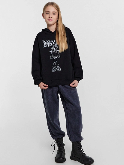 картинка Брюки для девочек серые с обработкой эйсид  от известного бренда одежды для девочек Mark Formelle