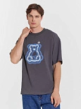Футболка мужская оверсайз серая с принтом