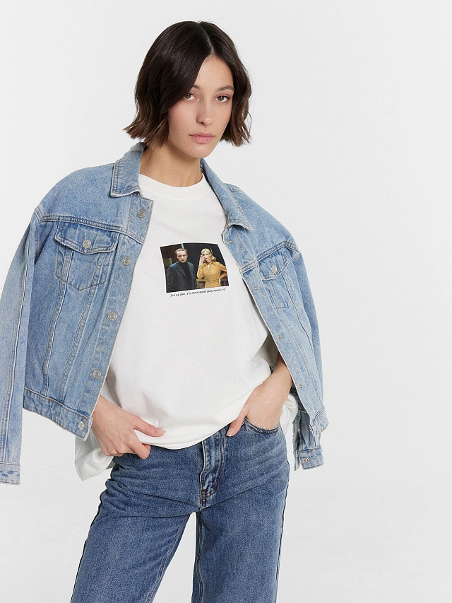 Футболка женская молочная с цитатой из фильма "Ирония судьбы, или с легким паром!" - 7