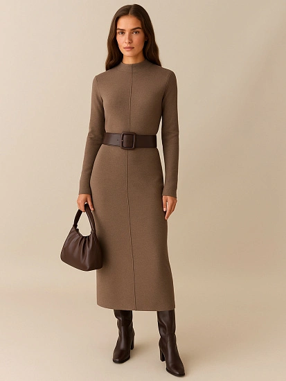 картинка Платье женское коричневое  от магазина стильной одежды Mark Formelle
