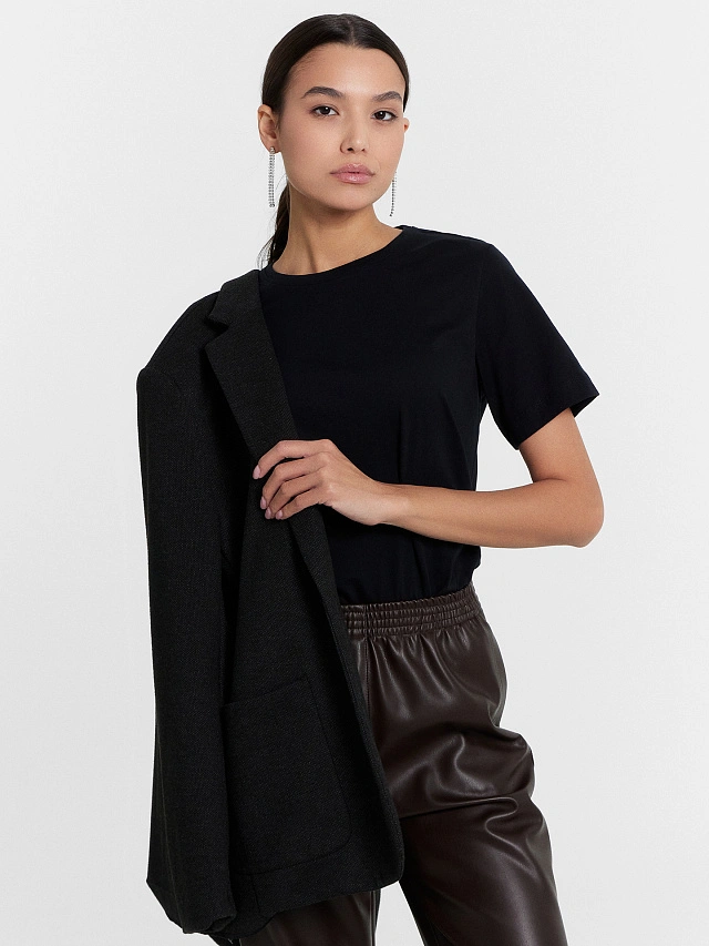 Футболка женская черная - 5