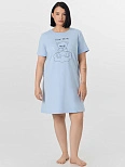 Сорочка ночная женская голубая с принтом"cute bear"