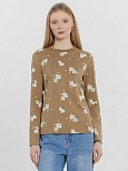 Джемпер женский коричневый с цветочным принтом