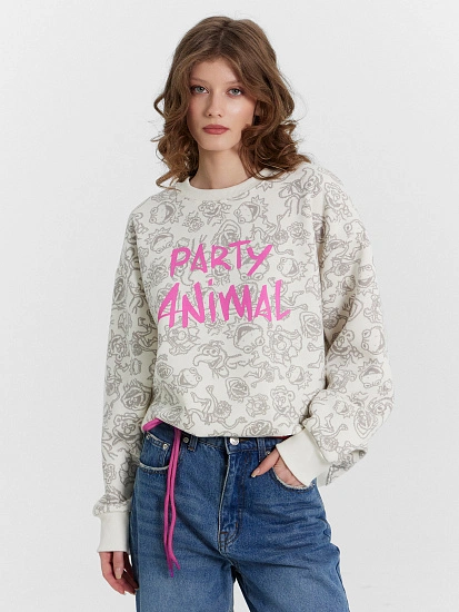картинка Свитшот женский с принтом "Party animal" от магазина стильной одежды Mark Formelle