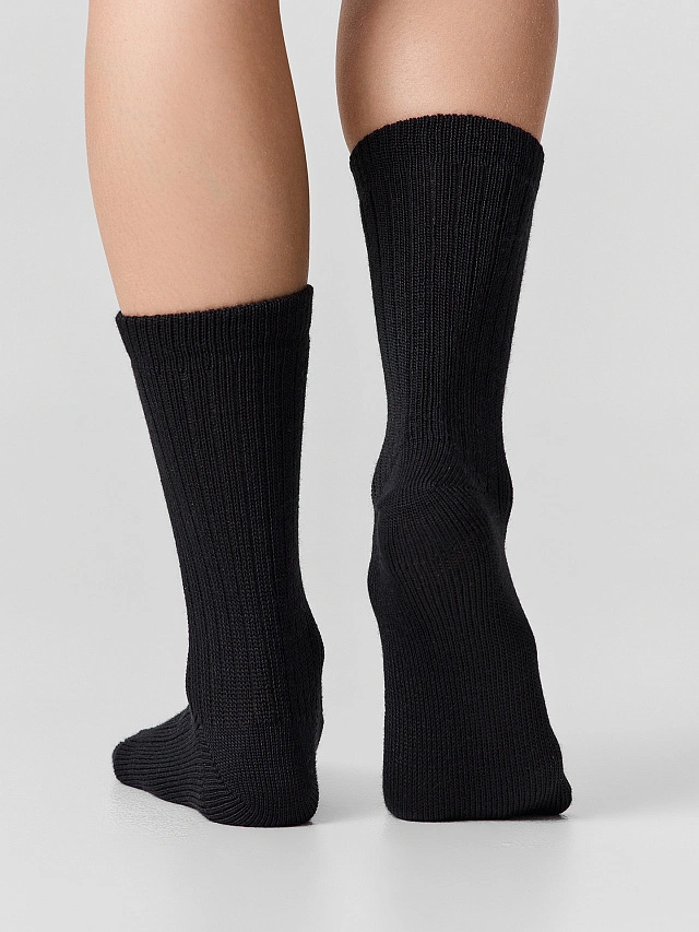 Носки женские высокие черные - 6