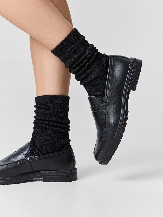 Носки женские высокие черные - 7