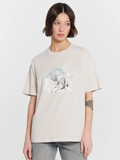 картинка Футболка женская серая с принтом "Свет хрустальной зари" от магазина стильной одежды Mark Formelle