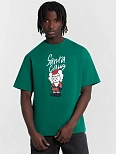 Футболка мужская зеленая с новогодним принтом