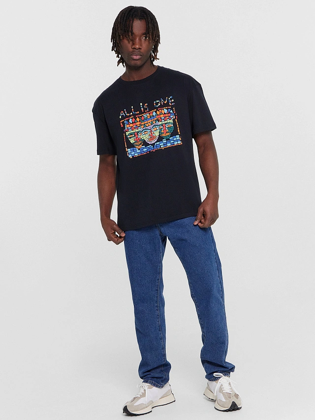 Футболка мужская черная с объемной печатью - 3