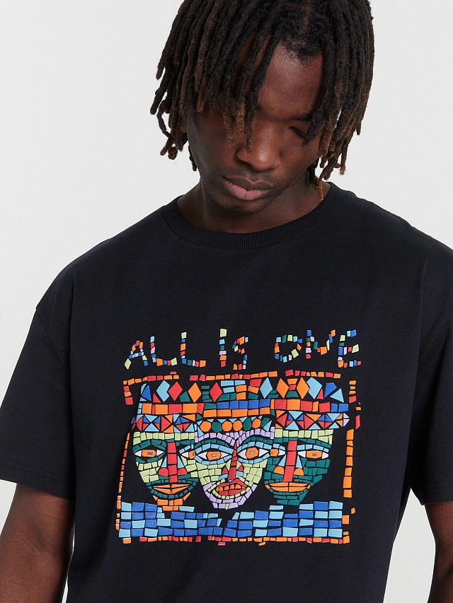 Футболка мужская черная с объемной печатью - 4