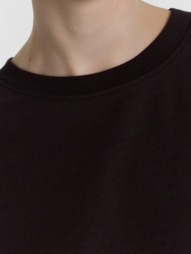 Футболка женская оверсайз черная - 4