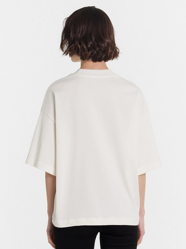 Футболка женская белая с надписью из страз "скатертью дорожка" - 2