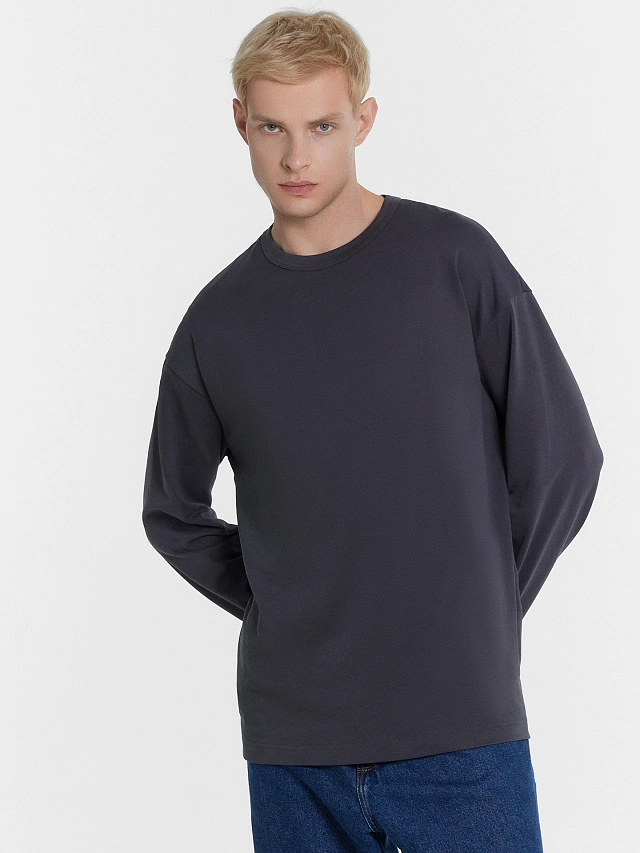 Лонгслив мужской серый - 5