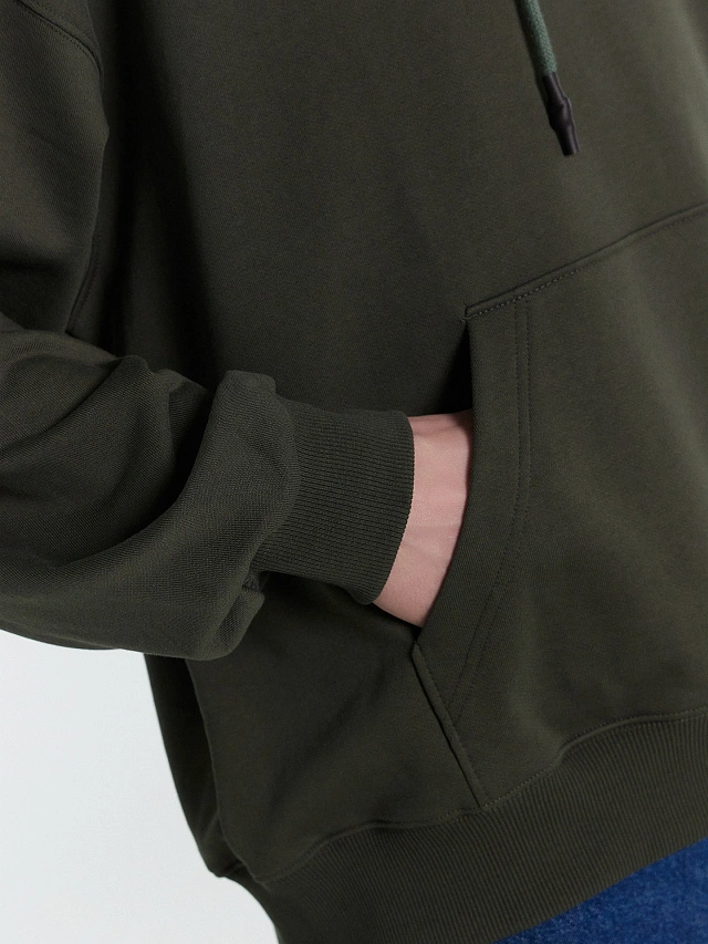 Худи мужское хаки с принтом - 6