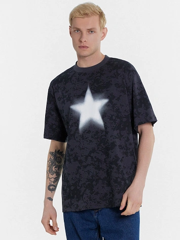 Футболка мужская серая с принтом