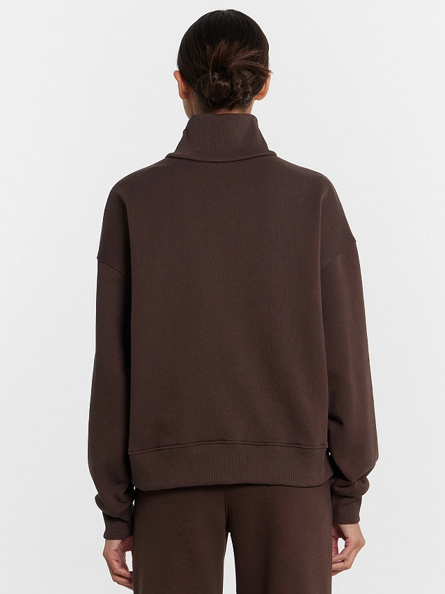 Толстовка женская коричневая с надписью "a new style of culture" - 2