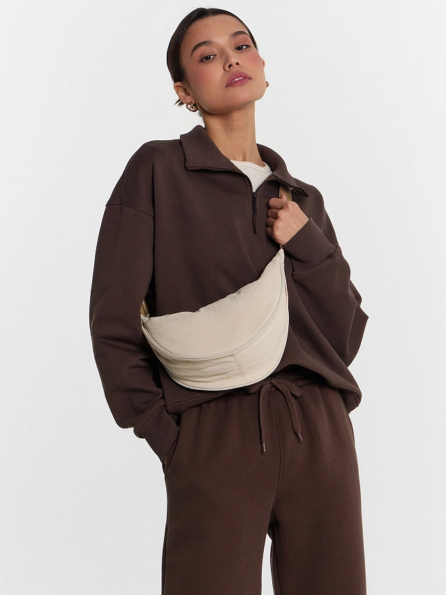 Толстовка женская коричневая с надписью "a new style of culture" - 6