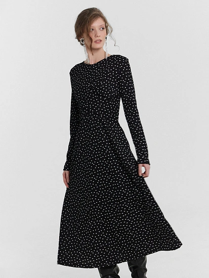 картинка Платье женское черное в горошек  от магазина стильной одежды Mark Formelle