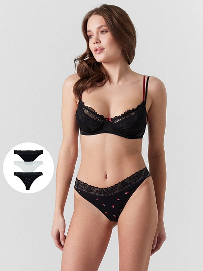 картинка Трусы бразилиана женские в наборе, 3 шт от магазина стильной одежды Mark Formelle