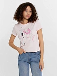 Футболка женская розовая с принтом
