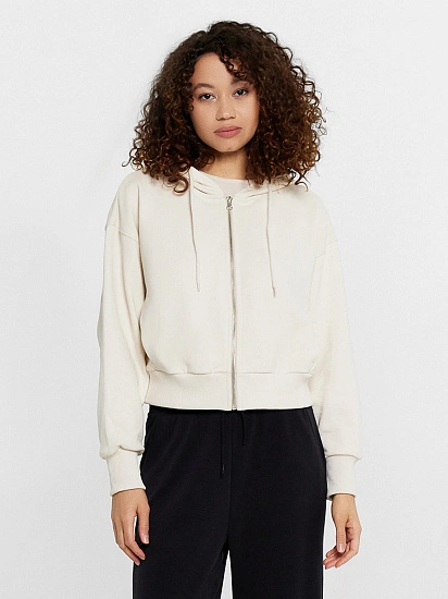 картинка Толстовка женская кремовая на молнии от магазина стильной одежды Mark Formelle