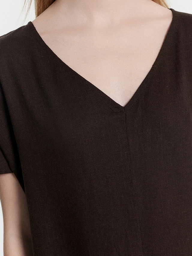 Платье домашнее женское коричневое - 6