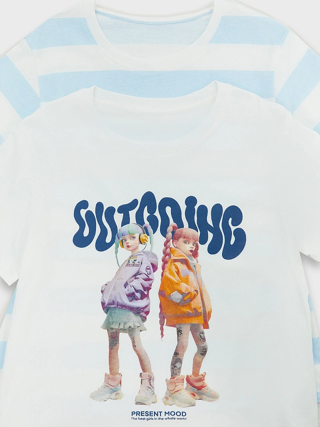 Футболка для девочек в наборе, 2 шт - 9