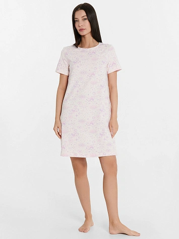Сорочка ночная женская розовая с принтом