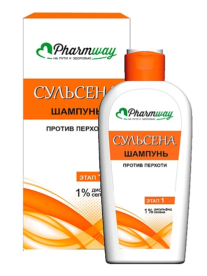 картинка Pharmway СУЛЬСЕНА Шампунь  против перхоти 1%, 150 мл. в коробке от магазина стильной одежды Mark Formelle