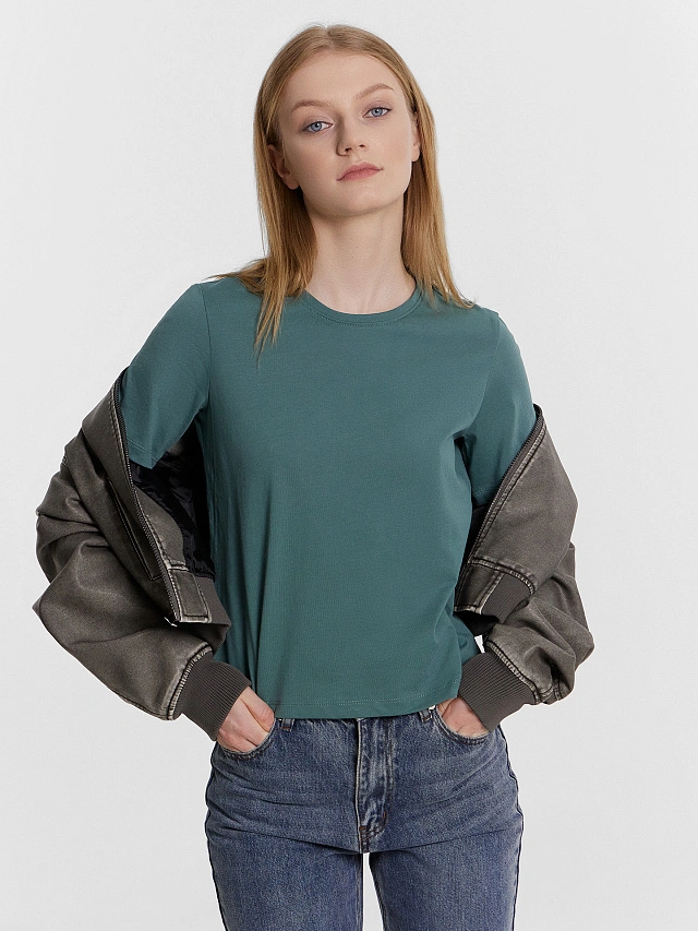 Футболка женская синяя - 5