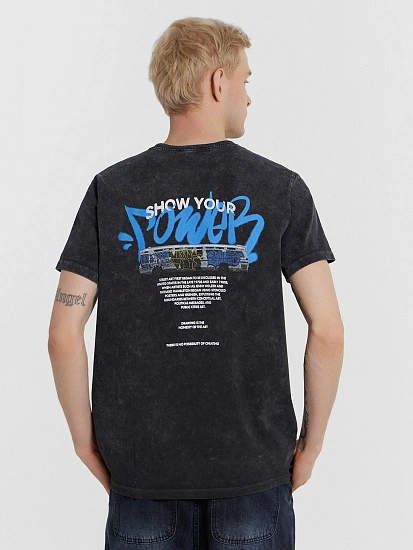 картинка Футболка мужская серая с обработкой эйсид от магазина мужской одежды Mark Formelle