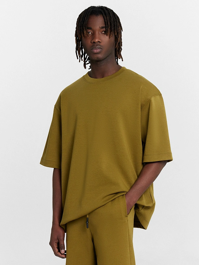 Комплект мужской хаки: футболка и шорты - 3