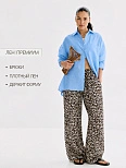Брюки женские леопардовые льняные