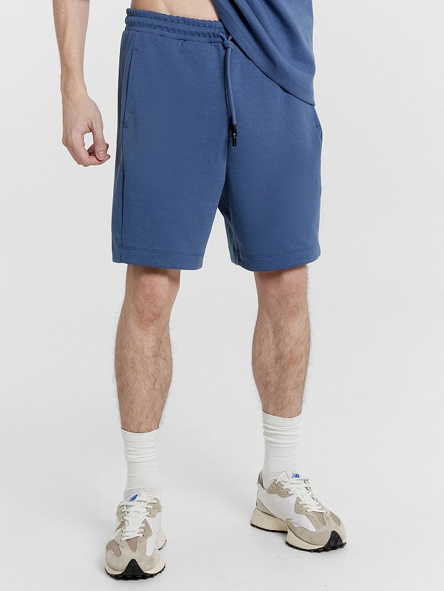 Комплект мужской синий: футболка и шорты - 4