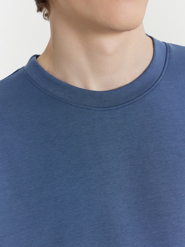 Комплект мужской синий: футболка и шорты - 6