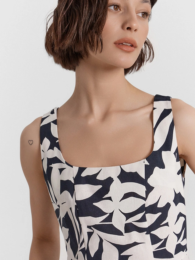 Сарафан женский с цветочным принтом - 6