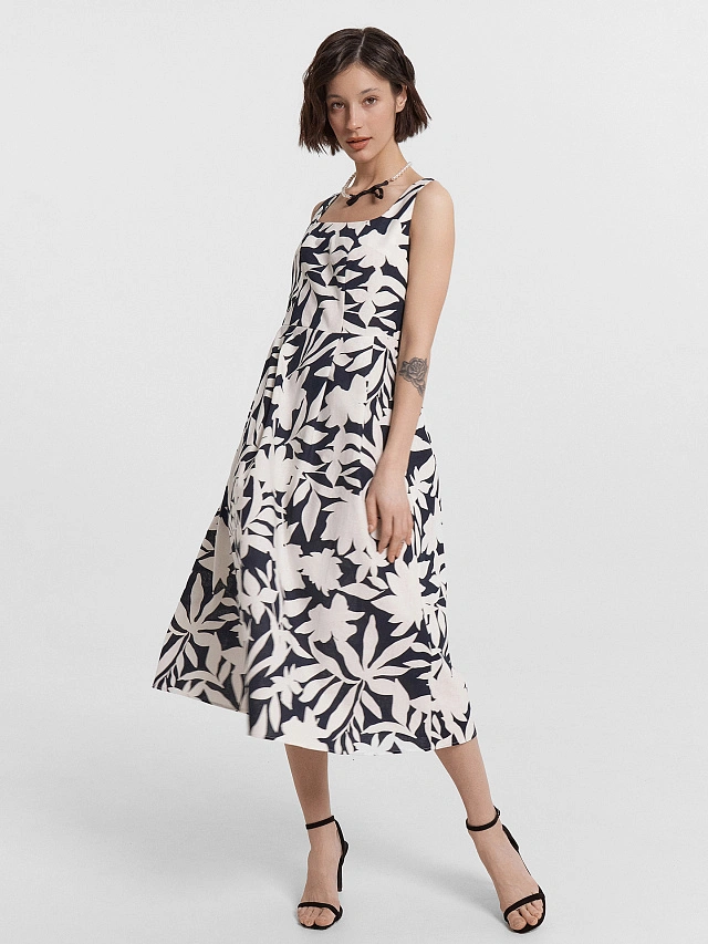 Сарафан женский с цветочным принтом - 7