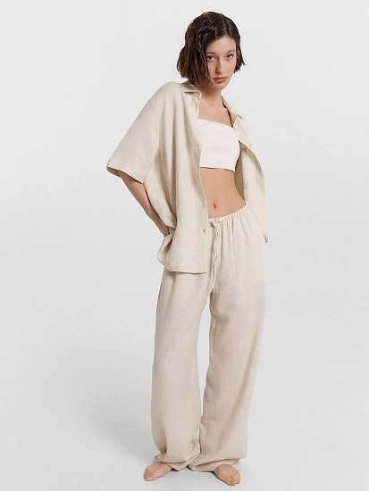 картинка Брюки домашние женские бежевые  от магазина стильной одежды Mark Formelle