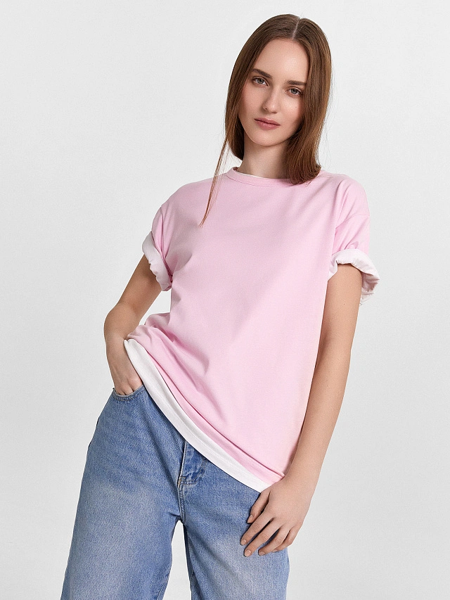 Футболка женская розовая - 5