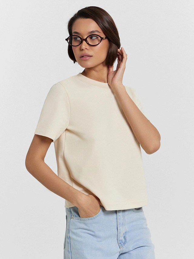 Футболка женская бежевая - 5