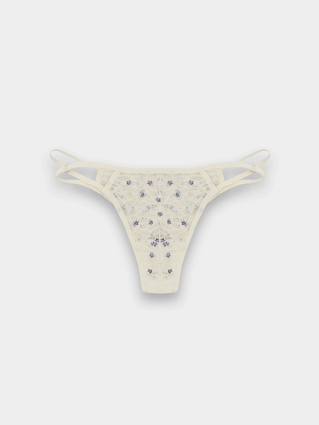 Трусы женские кружевные с цветочным принтом - 9